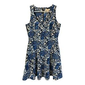 Michael Kors‎ Fit Flare Paisley Heritage Blue dress Size 12
